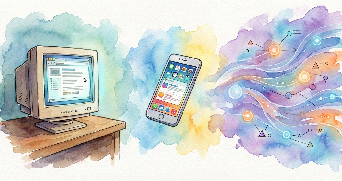 Three eras of the web: Desktop, Mobile, Agentic