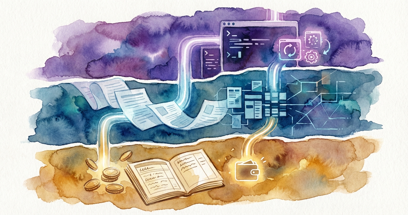 Three layers of the agentic stack: Wallets, Content, Execution