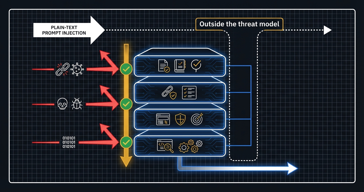 A security scanner ignores the README — built for a different threat model