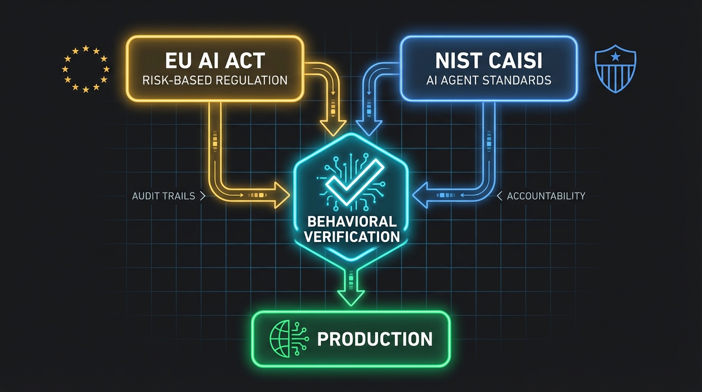 EU AI Act and NIST CAISI converging on behavioral verification