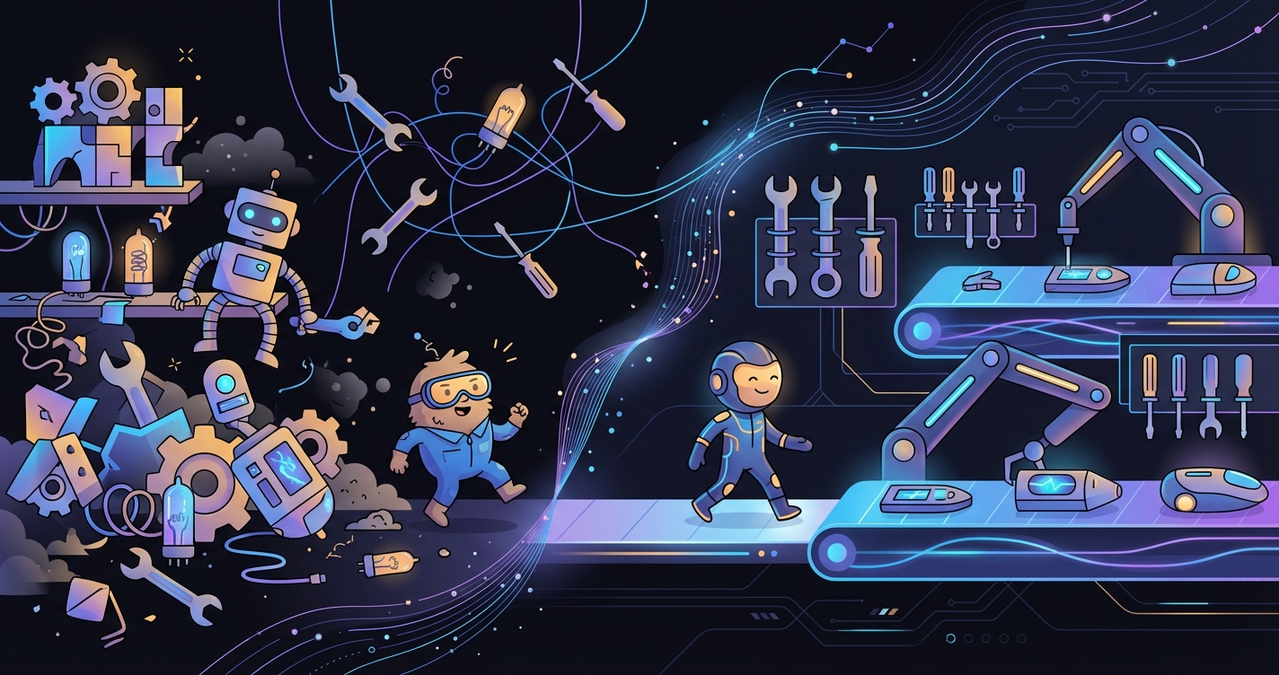 Railroad switching yard — chaos tamed by infrastructure